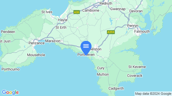 Map showing the location of Porthleven