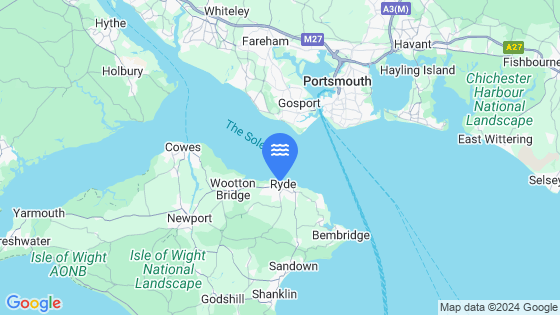 Map showing the location of Ryde
