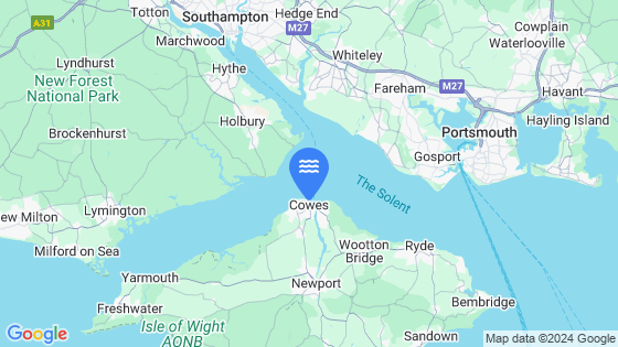 Map showing the location of COWES