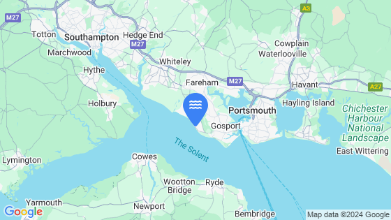 Map showing the location of Lee-On-The-Solent