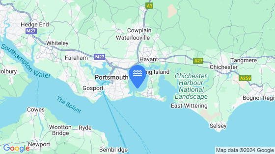Map showing the location of Langstone Harbour