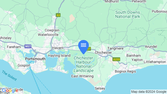 Map showing the location of Bosham