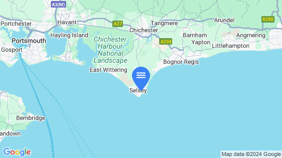 Map showing the location of Selsey Bill