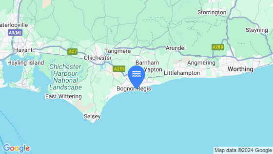 Map showing the location of Bognor Regis