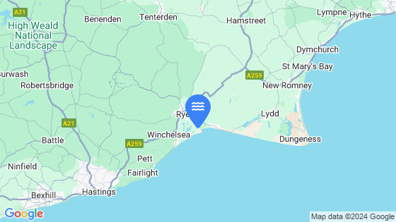 Map showing the location of Rye (Harbour)
