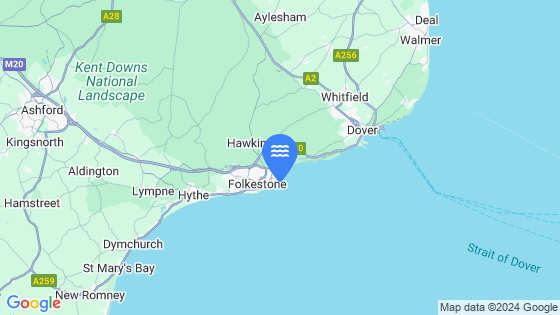 Map showing the location of Folkestone