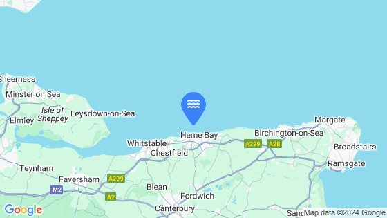 Map showing the location of Herne Bay