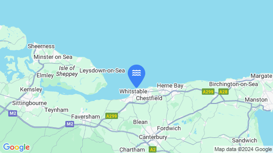 Map showing the location of Whitstable Approaches