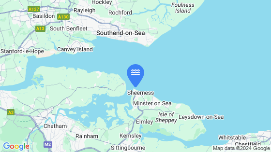 Map showing the location of SHEERNESS