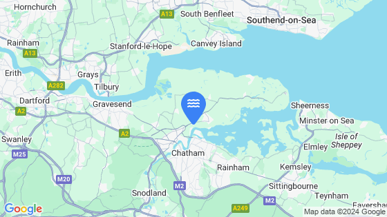 Map showing the location of Upnor