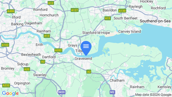 Map showing the location of Gravesend