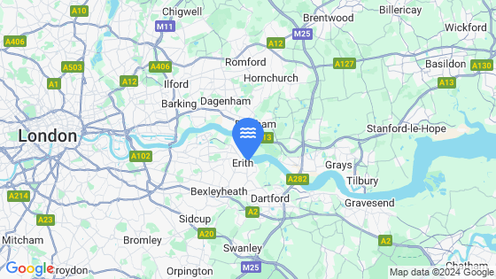 Map showing the location of Erith