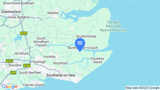 Map showing the location of BURNHAM-ON-CROUCH