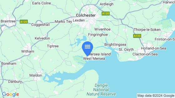 Map showing the location of West Mersea