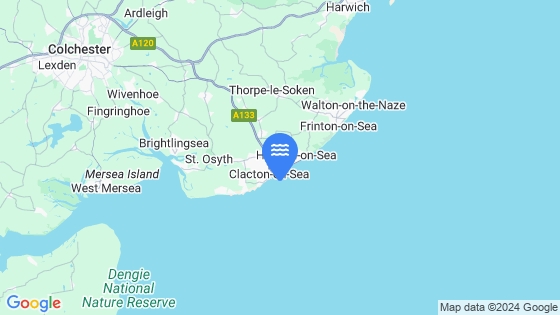 Map showing the location of Clacton-On-Sea