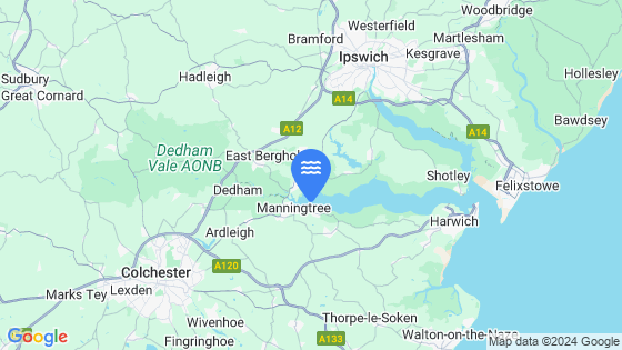 Map showing the location of Mistley