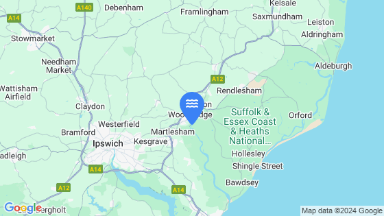 Map showing the location of Woodbridge