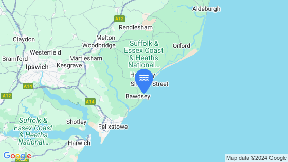Map showing the location of Bawdsey