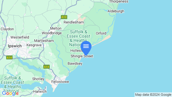 Map showing the location of Orford Haven Bar