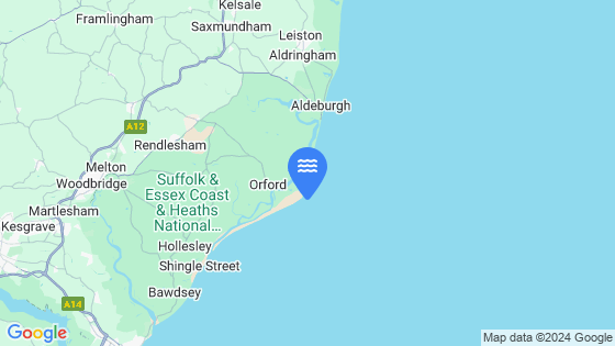 Map showing the location of Orford Ness