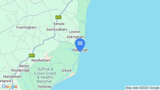Map showing the location of Aldeburgh