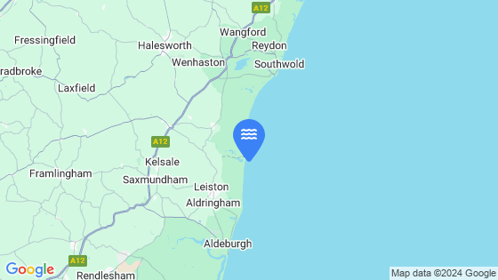 Map showing the location of Minsmere Sluice