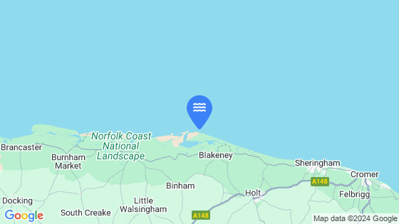 Map showing the location of Blakeney Bar