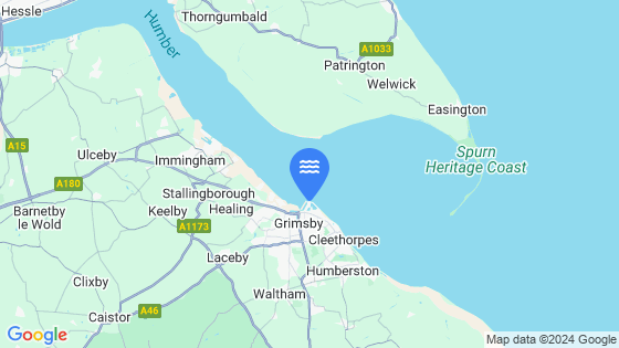 Map showing the location of GRIMSBY