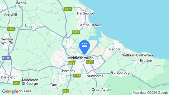 Map showing the location of Middlesbrough (Dock Entrance)