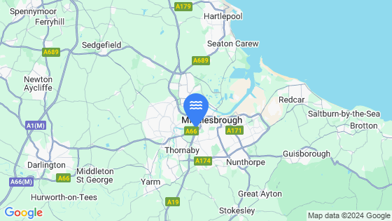 Map showing the location of Tees (Newport) Bridge