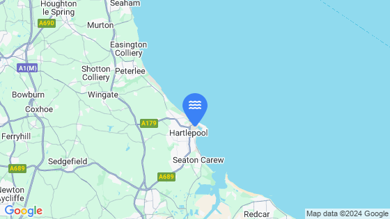 Map showing the location of Hartlepool