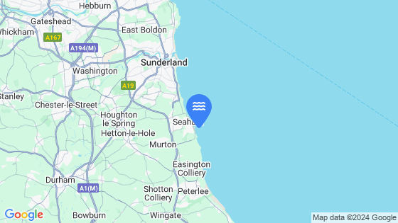 Map showing the location of Seaham