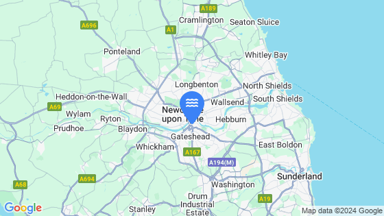 Map showing the location of Newcastle-Upon-Tyne