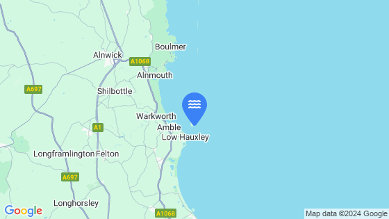 Map showing the location of Coquet Island