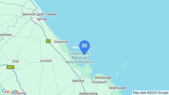 Map showing the location of Holy Island
