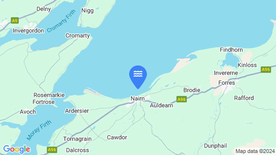 Map showing the location of Nairn