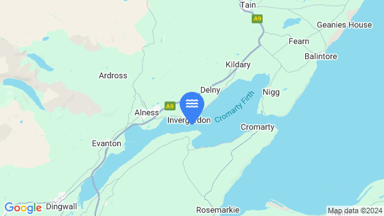 Map showing the location of INVERGORDON