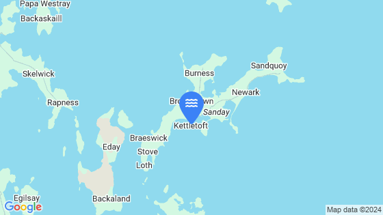 Map showing the location of Kettletoft Pier