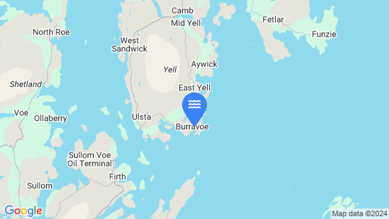 Map showing the location of Burra Voe (Yell Sound)