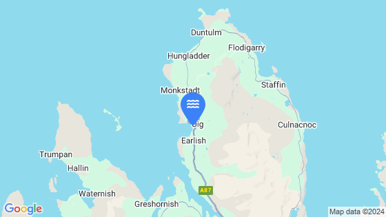 Map showing the location of Loch Snizort (Uig Bay)