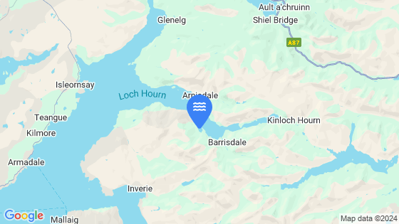 Map showing the location of Loch Hourn