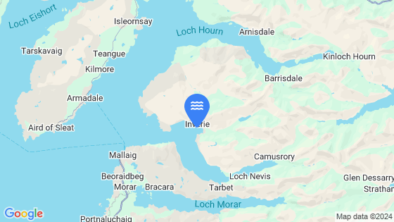 Map showing the location of Inverie Bay