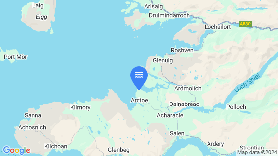 Map showing the location of Loch Moidart