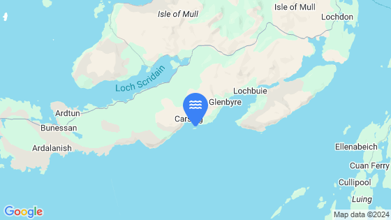Map showing the location of Carsaig Bay (Mull)