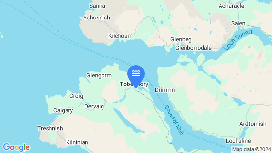Map showing the location of Tobermory