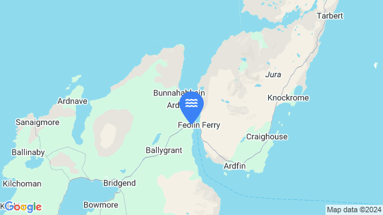 Map showing the location of Port Askaig