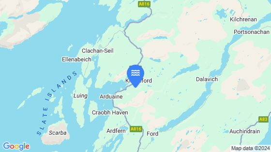 Map showing the location of Loch Melfort