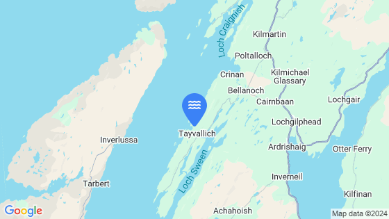 Map showing the location of Carsaig Bay