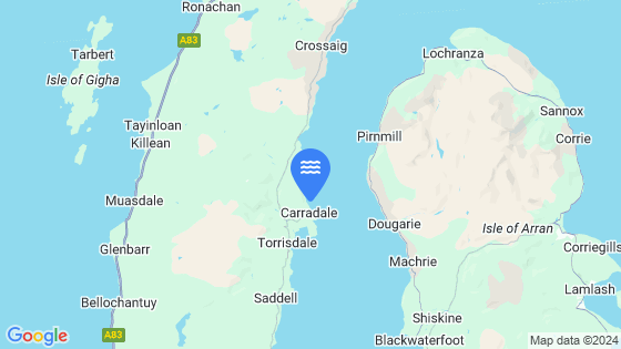 Map showing the location of Carradale