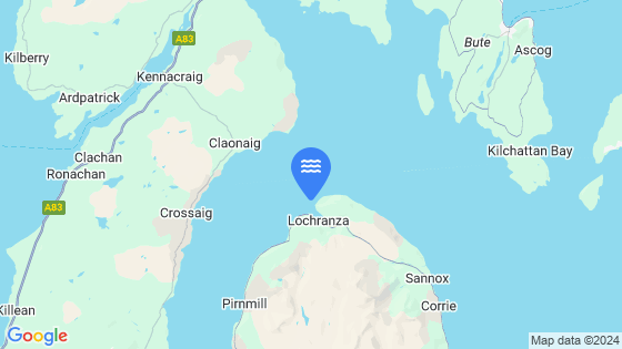 Map showing the location of Loch Ranza